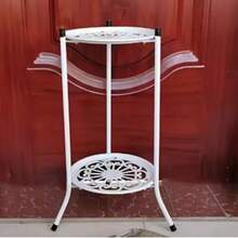1 Pack, 2-Tiered Tall Plant Stand Metal Plant ShelfSupports Rack For Indoor Outdoor Home Decoration