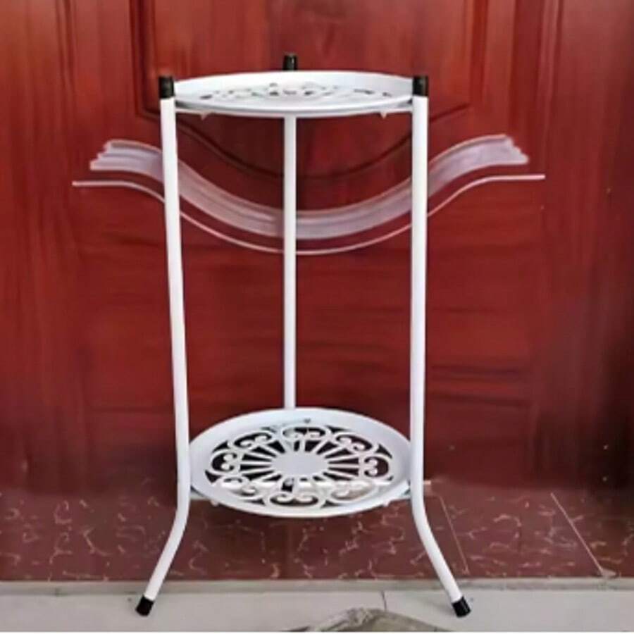 1 Pack, 2-Tiered Tall Plant Stand Metal Plant ShelfSupports Rack For Indoor Outdoor Home Decoration