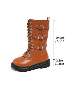 New Style Children's Casual Versatile Flat Knight Boot, Mid-Top Children Boots
