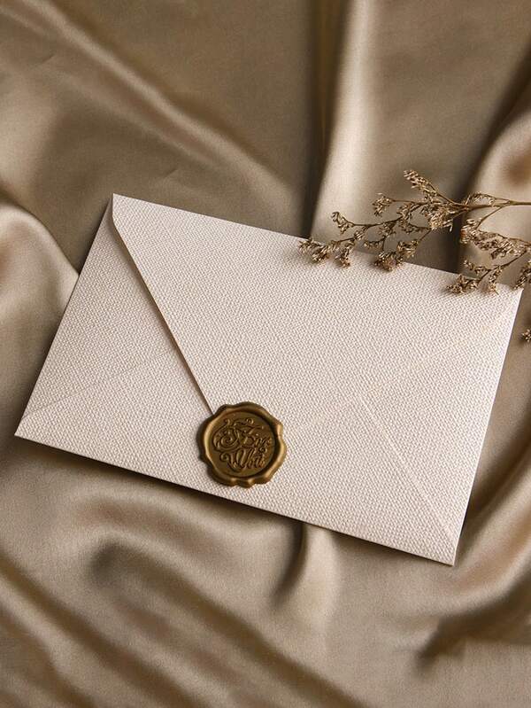 2pcs Solid Color Paper Envelope And 2pcs Wax Seal Sticker, Vintage Multi-Purpose Envelope, Office Envelopes, Wedding Invitations,Valentine's Day Confession, Cards Envelopes New Year Friend Gift Cards Writing Papers, Wax Seals
