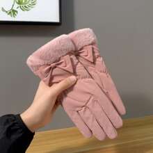 1 Paar Damen Herbst/Winter gefütterte & verstärkte warme Handschuhe, touchscreen-fähig, wasserfest, windundurchlässig, geeignet für Radfahren und Outdoor-Nutzung