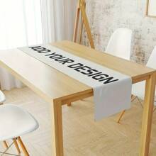 1 pièce Chemin de table en polyester personnalisé, design personnalisé, fanion de table vierge 13" X 72", pour fête, Saint-Valentin, Noël, Nouvel An, anniversaire, décoration de banquet de mariage