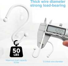Shower Curtain Hooks, Metal Shower Hooks For Shower Curtain Rod, Rust Proof Metal Shower Curtain Rings, S Hook Set Of 12,White. - White - View 6
