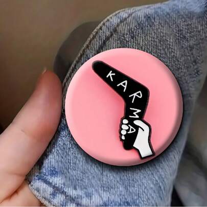 1pc 4.4cm/1.73inch Pattern Safety Pin Badge, Button Badge, Suitable For Attaching To Clothes, Bags, Backpacks, Funny Gift For Family And Friends