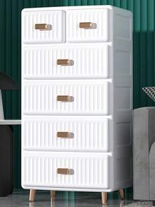 5/4/3/2/1-Tier Narrow Gap Drawer Storage Cabinet, Slim Side Shelf Unit, Multi-Layer Plastic Nightstand, Bathroom - Multicolor - View 6