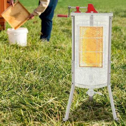 2 Frame Acrylic Manual Honey Extractor Equipment Clear Honeycomb Spinner Crank Drum Apiary Centrifuge Equipment Cylinder Shape Honey Extractor