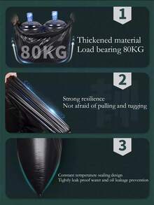 10/50pcs Set, Thick Disposable Trash Bags, Large Size Garbage Bags, Heavy Duty Plastic Trash Bags, Industrial Garbage Bags, Garden Leaf Bags, Suitable For Household, Garden, Commercial Use, Cleaning Supplies, Back To School - Black - View 3