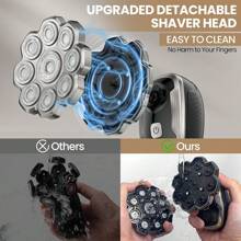 Electric Head Shaver For Bald Men 5-In-1 Rotara Shaver For Bald Men Waterproof Wet Dry Grooming Kit Electric Razors For Men Cordless Rechargeable 7d Bald Head Razor For Home Travel