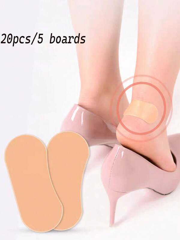 5 fogli/20 pezzi di cuscinetti per tacchi alti, impermeabili, con forte adesivo, prevengono attrito e vesciche sui talloni, adatti per persone che tendono a sviluppare irritazioni ai piedi quando indossano scarpe