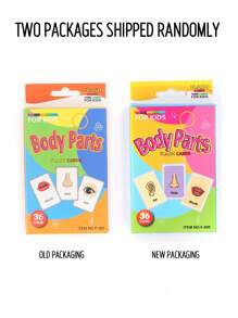 36PCS Reusable Early Learning Flash Cards Set With Body Parts Themes Thick Laminated Educational Tools For Classroom Homeschool Teaching Supplies
