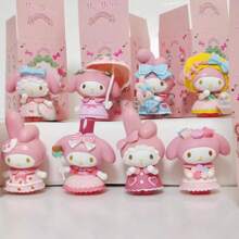 Sanrio Sanrio Blind Box Series Melody Tea Party Collectible Desktop Figure Ornaments Plush Doll, Thoughtful Gift, Party Favor, 1pc Randomly Shipped