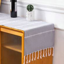 1 Stück Türkisches Handtuch, gestreiftes Mikrofaser Strandtuch für Camping Schwimmen Reisen, schnelltrocknend, multifunktionales Quasten-Geschirrtuch, nicht klebrig am Sand, leichtes Strandtuch für Beauty Salon, Zuhause, Badezimmer, Dusche, Handtücher für Beauty Salon, Hotel, Sport, Zuhause Essentials, Handtuch, Hautpflege Badetuch