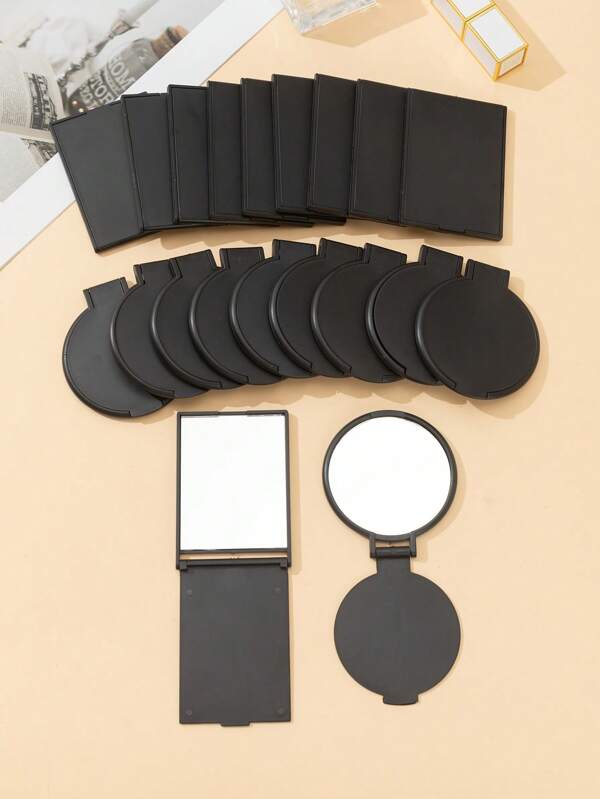 2pcs/10pcs/20pcs Portable Multi-Color Makeup Mirror, Travel Pocket Mirror, Cute Compact Mirror For Students