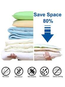 15 个真空压缩储物袋带手动泵 - 节省空间的密封袋，适用于衣服、床上用品、毛毯、枕头 - 耐用多用途储物袋，适用于旅行、搬家、家居存储、衣服真空储物袋，设计紧凑，无需电力