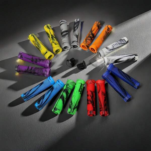 [Shockproof Anti-Slip] Shockproof Anti-Slip Bicycle Handlebar Grips 138mm X 22.2mm Textured Rubber , Enhanced Control, Nine Vibrant Colors Bike Grips Fit For All Riders