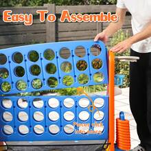 Giant 4in A Row Game - 4in A Row Game, Height Adjustable Giant 4-To-Score Game - Indoor/Outdoor Connect Game Set With Quick Release Slider, Puzzle Thinking Online Game, Family Interactive Competition - Blue - View 6