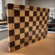 1 pieza Tabla de cortar de madera de palisandro de gran tamaño con canal para el jugo, tabla de cortar de madera grande, tabla de cortar de carnicero, bandeja de servir, utensilios de cocina para preparación y servicio de alimentos, tabla de cortar de madera para cortar carne, queso, frutas y verduras