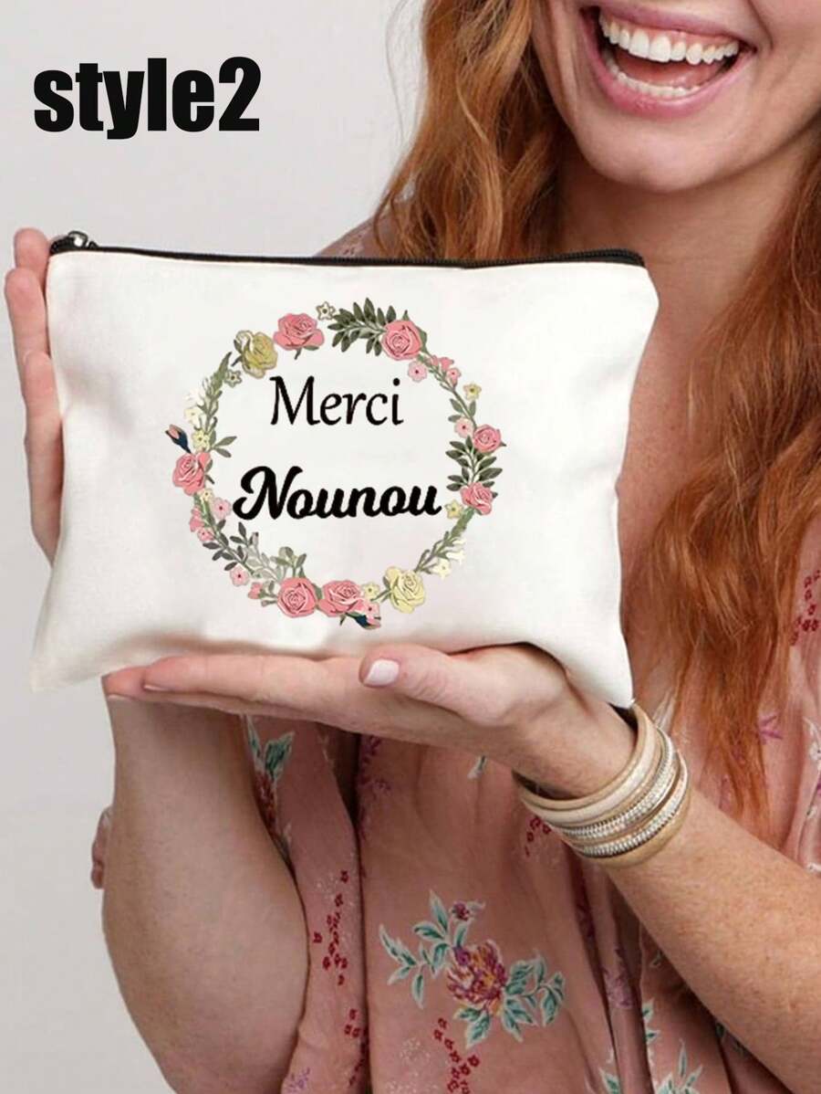 1 pezzo Grazie per esserti preso cura di me come tata, borsa per il trucco con stampa francese, borsa con stampa Super tata, borsa da toilette portatile, borsa da viaggio per il trucco, borsa da toilette quotidiana per il trucco, borsa multifunzionale, borsa da viaggio leggera, ottimo regalo, elementi essenziali da viaggio, vacanza estiva, ritorno a scuola, borsa per la scuola, borsa da viaggio per donne, borsa per il trucco da viaggio