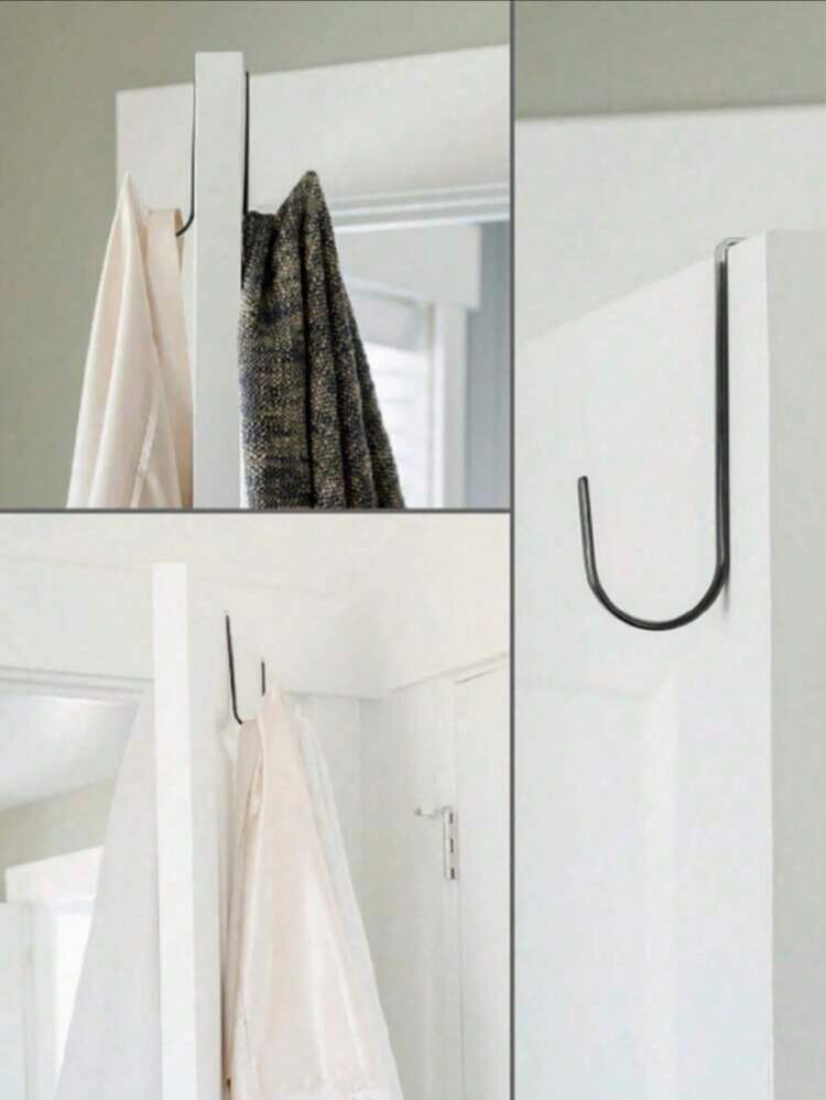 1/3pcs No Drill Hole Door Hanging Hooks, Kitchen Storage Rack, Clothes Hanger, Shelves, S-Shaped Hooks - Multicolor - View 4