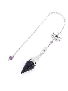 1PC Reiki Natural Stone Crystal Pendulums For Dowsing Divination Amethysts Rock Crystal Pendant Reiki Spiritual Pendulos H670