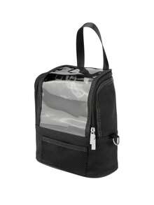 1 件大容量化妆收纳包，黑色专业化妆刷架，便携式旅行化妆包，带支架和肩带的化妆工具包 - 黑色 - 查看 11