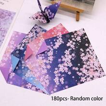 180张/60张樱花折纸手工纸，双色单面印刷彩纸，方形折叠纸作为手工材料，学生折纸手工纸，学生用品材料纸日记漂亮文具成人工艺品学校用品，返校 - 素材紙 - 查看 13