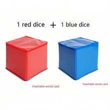 BELLKIDS 1 Stück DIY Einsatzkarte Würfel, 4 Farben, kann mit Karten für Kartenerkennungsspiele verwendet werden, Lernwürfel-Spielzeug, hexagonaler Würfel, geeignet für Klassenzimmer, Partys, Zuhause, Lehrmittel, Brettspiele, Würfelspiele, Set - Verschiedenfarbig - Übersicht 17