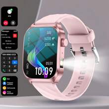 Aviwogr Nouvelle Montre Connectée avec Écran Incurvé de 2,01 Pouces, Synchronisation des Informations du Téléphone, Lampe de Poche LED Intégrée, Connectivité Sans Fil, Appel Vocal, Plus de 100 Modes Sportifs, Sports de Plein Air, Montre Connectée Unisexe