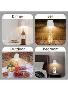 1 件酒瓶 LED 灯 - 便携式可调光台灯，将空间从浪漫餐厅转变为舒适的卧室，适用于户外、酒吧、派对和晚餐 - 無極光 - 查看 6