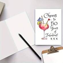 1 Stück Karte zum 50. Geburtstag - Lustiges 50. Geburtstagskarte für Frauen, Schulmaterial, Schulanfang