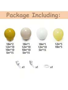 112 件芥末黄气球拱门装饰套装，象牙白和黄色乳胶气球，适合生日、迎婴派对、性别揭晓、波西米亚蜜蜂派对装饰