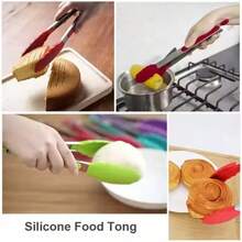 1pc Small Kitchen Tongs, 7-Inch Mini Food Tongs, Heat Resistant Nylon Tips Tongs For Cooking, Serving, BBQ, Grilling, Salad And More, Kitchen Stuff, Baking Tools - Multicolor - View 4