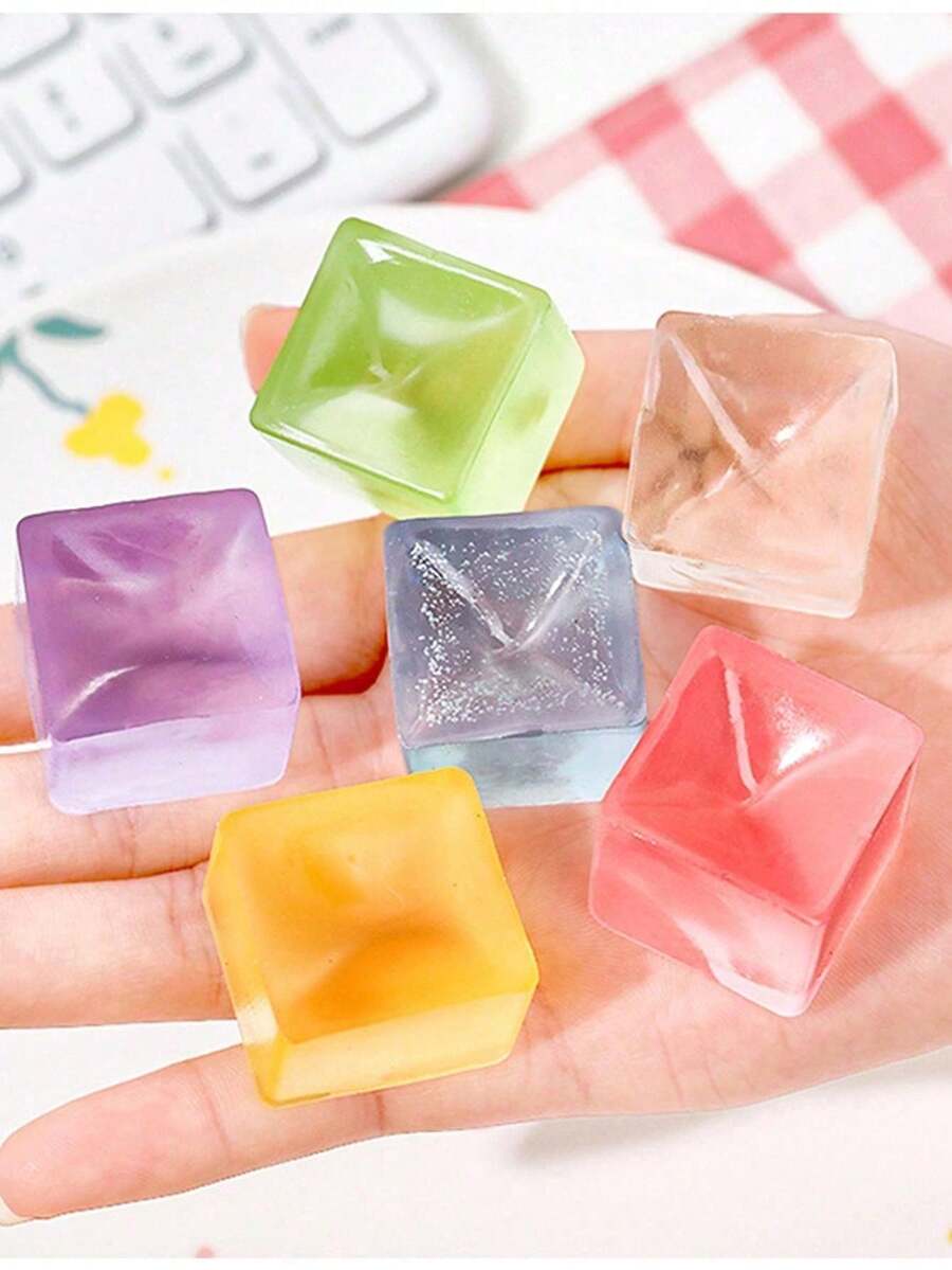 3pcs/6pcs Squeeze Ice Cubes, Stress Relief Ice Cubes, Squeeze Toys, Stress Relief Toys, Popular Small Toys, Stress Relief Toys, Stress Relief, Fun Toys, Squeeze Ice Cube Toys, Stress Relief Ice Cube Toys, Squeeze Stress Relief Toys, Stress Relief Ice Cube Reliever, Squeeze Relaxation Tool, Stress Relief Ball, Squeeze Anti-Anxiety Toys - Multicolor - View 1