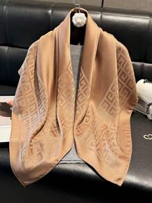 1pc Women Simple Geometric Print Shiny Scarf, Elegant Shawl/Hijab/Head Wrap For All Season Sun Protection
