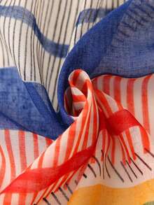 1pc Muslim Women's Versatile Cute Delicate Spring/Summer New Arrival Sweet Retro Pink Series Sunscreen Shawl Scarf - Multicolor - View 4