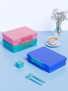 Bento-Lunchbox – Auslaufsicherer 5-Fächer-Lebensmittelbehälter mit Gabel, Löffel und Salatbox, ideal für Kinder und Erwachsene in der Schule, im Büro, auf Reisen und bei Picknicks