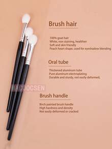 1支天然心形眼影刷，可用于晕染高光、化妆等，100%山羊毛，蓬松柔软，可作眼影晕染刷、眉刷、眼影刷、螺旋刷等。 - 黑與白 - 查看 5