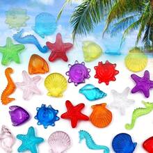 20 Stücke bunte Acryl-Muscheln für Strand-Themen Dekoration, ideal für Hochzeiten, Partys & Heimaquarien (zufällig)