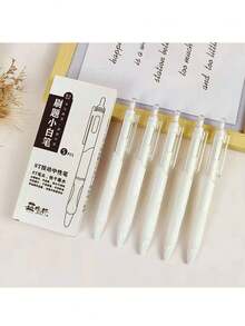 Push-Button Fast Dry Mini White Pen, Neutral Pen 0.5mm For Students, Exam, Note-Taking, Back To School Essential, Perfect Gift For Teachers And Students - Black - View 6