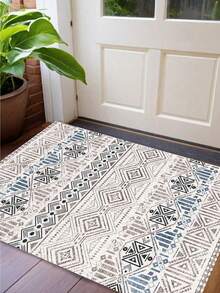 1pc Moroccan Style Geometric Print Rug, Ins Inspired, Living Room Carpet, Bedroom Rug, Large Carpet, Room Decor, Machine Washable & Soft - Multicolor - View 15