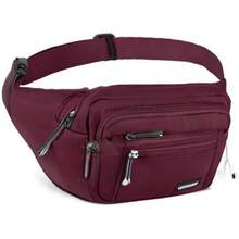 Riñoneras para mujeres y hombres, bolsa de cintura, bolsa de cadera conúltiples bolsillos, gran capacidad, impermeable, bolsa casual para viajes de, ciclismo, correr, senderismo (rosa) - Burdeos - Ver 8