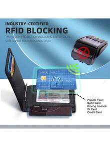 Rfid 超薄皮革豪华男士钱包钱袋超薄男士卡包钱包男士短钱包男钱包折叠钱包男士礼物丈夫圣诞礼物商务钱包钱包男士钱包皮革小钱包 - 彩色 - 查看 3