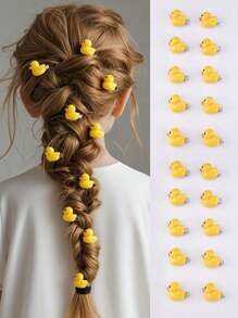 Set de 5 piezas/10 piezas de pasadores de pelo con diseño de patitos para niñas pequeñas