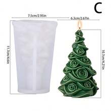 1 pieza Molde de vela en forma de árbol de Navidad - Decoración y regalo artesanal creativo para fiestas navideñas, incluye molde para hacer jabón, yeso y resina