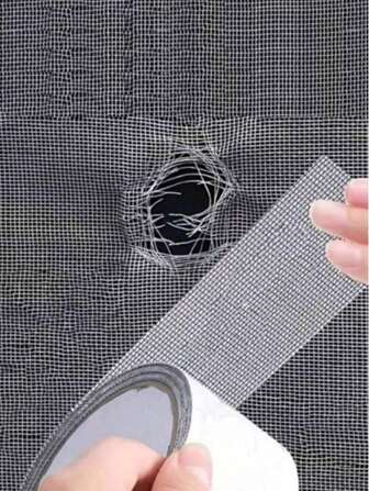 1/2 pieza Cinta adhesiva autoadhesiva impermeable para reparación de pantallas, parche de malla antiinsectos para puertas/cortinas de dormitorio, cinta adhesiva de fuerte adherencia para pantallas rotas