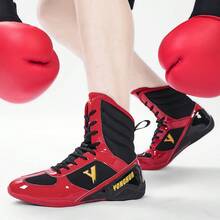 新款男士拳击鞋透气训练鞋防滑训练格斗运动鞋耐磨格斗装备运动拳击靴