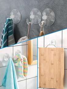 15 Stücke (5 cm) klare Kunststoff Saugnapf Haken - sicher befestigt, wasserdicht und langanhaltend - geeignet für Fenster, Glas, Dusche, Bad- und Küchenwände - perfekt für den täglichen Gebrauch, Festivals, Partys und Karnevalsdekoration