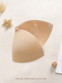 Women's Reusable Black/Colored Self-Adhesive Bra, Fashionable Dress-Style Push-Up Bra With Triangle-Shaped Cups, No Straps Or Shoulder Straps, Silicone Breast Pads, Sexy Lingerie Accessory, Includes A Removable Transparent Strap, Seamless Nude-Colored Lingerie With Button Design, Suitable For Dresses, Parties, Weddings, Formal Wear, Or Everyday Wear.
