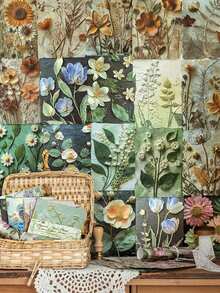 1 包 23 件纸花和情书剪贴簿材料，浮雕花卉图案，混合复古植物装饰纸，适合返校 - 彩色 - 查看 10