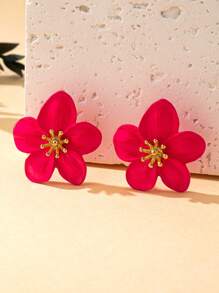 1 Set Women Floral Necklace & Earrings Jewelry Set, Elegant For Daily Wear And Vacation